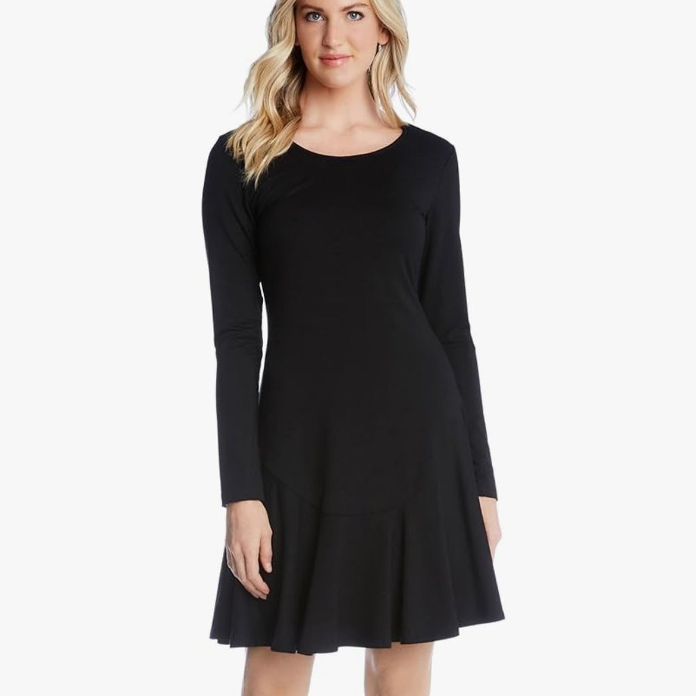 NWT Karen Kane Long Sleeve Little Black Swing Dress